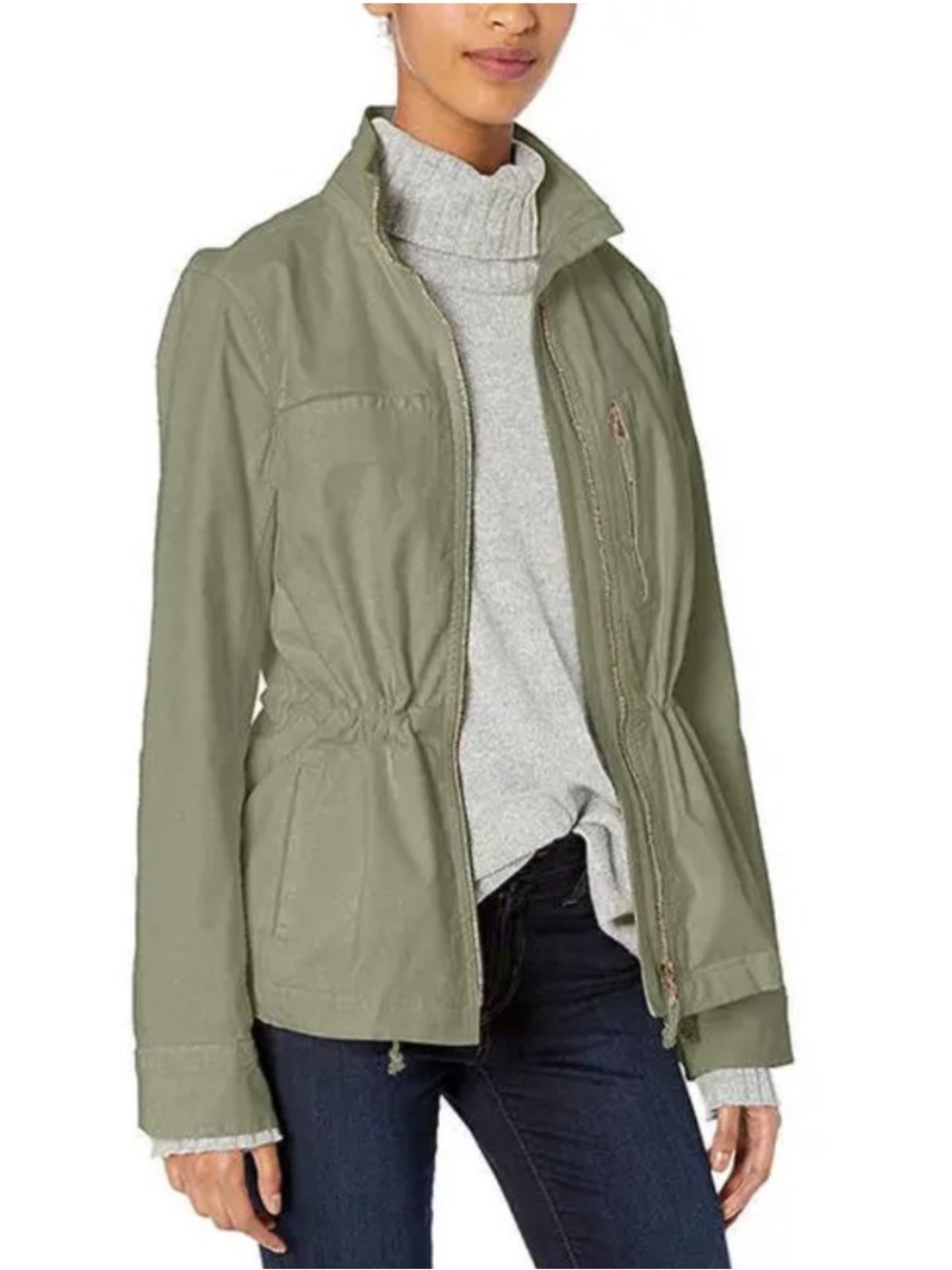 MADEWELL Women’s Fleet Olive Army Green Cinched Waist Utility Jacket S